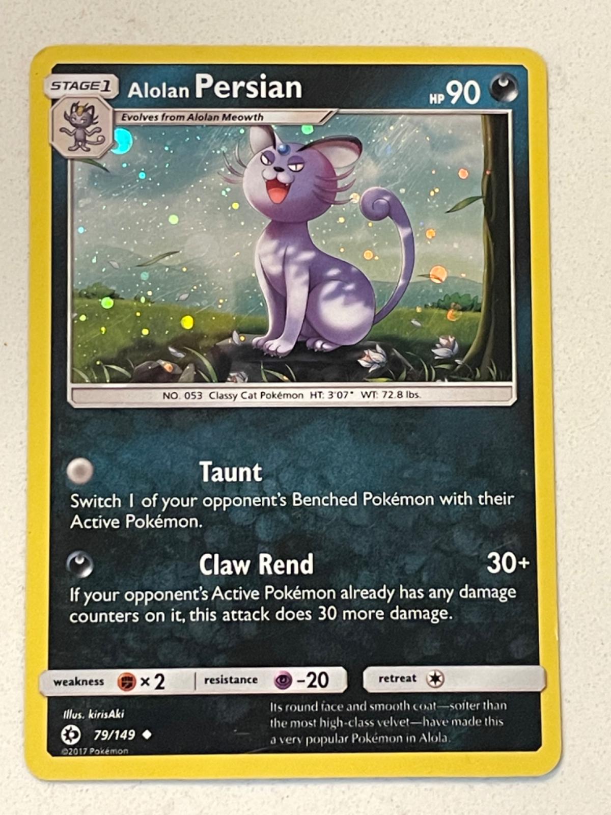 Sun & Moon Alolan Persian [Holo] Pokémon card