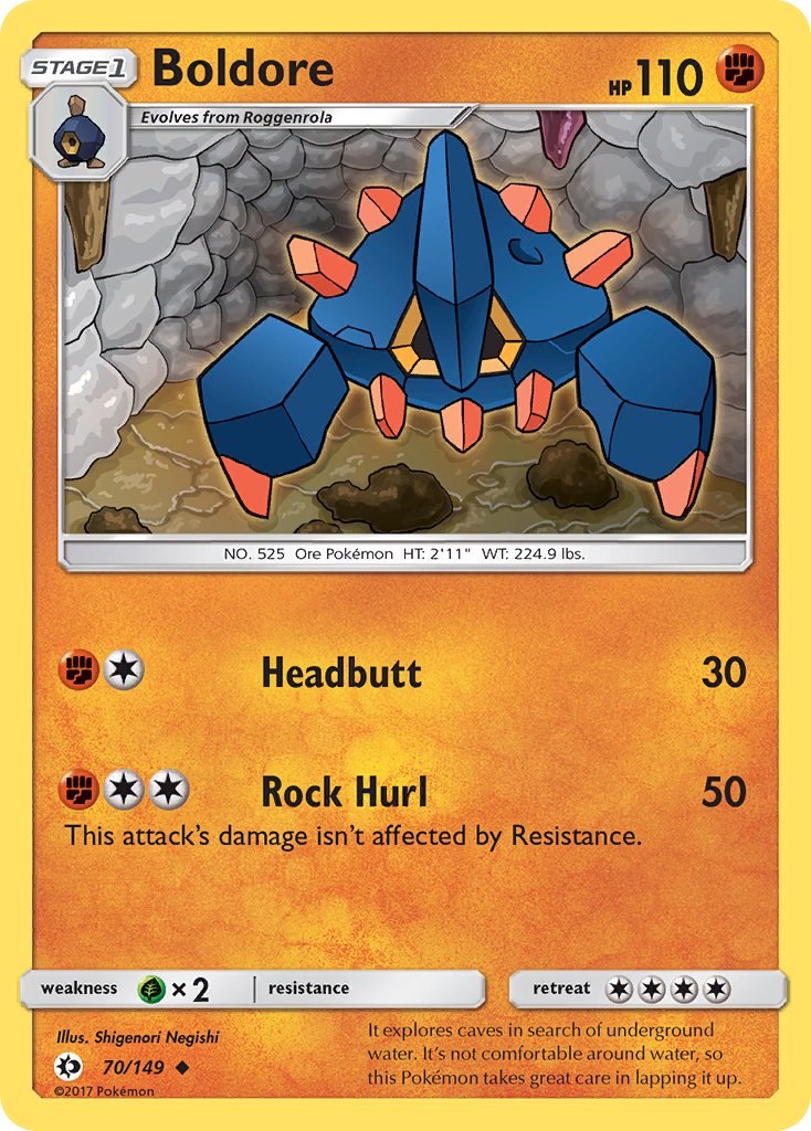 Sun & Moon Boldore Pokémon card