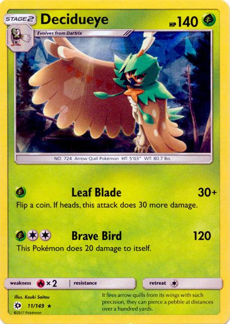 Sun & Moon Decidueye [Cracked-Ice-Holo] Pokémon card