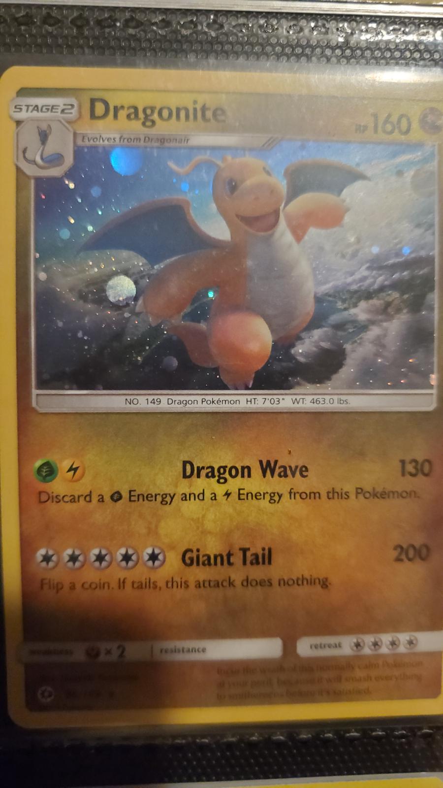 Sun & Moon Dragonite [Cosmos-Holo] Pokémon card