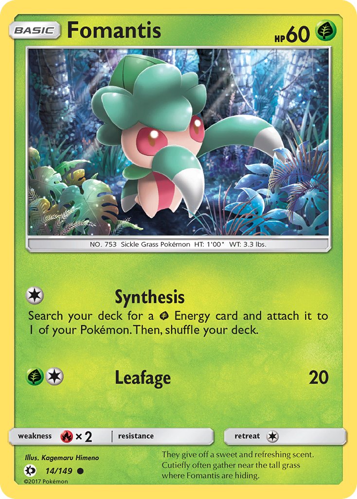 Sun & Moon Fomantis Pokémon card