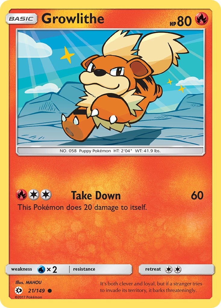 Sun & Moon Growlithe Pokémon card