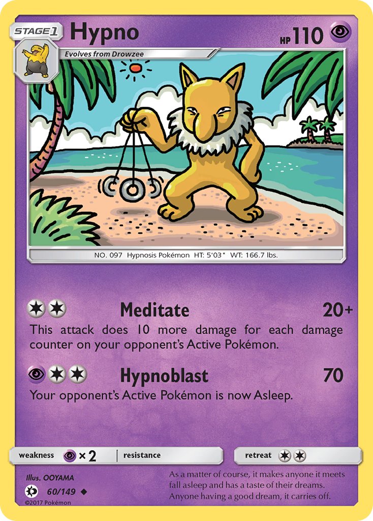 Sun & Moon Hypno Pokémon card