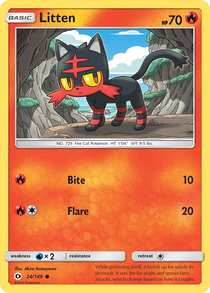 Sun & Moon Litten Pokémon card