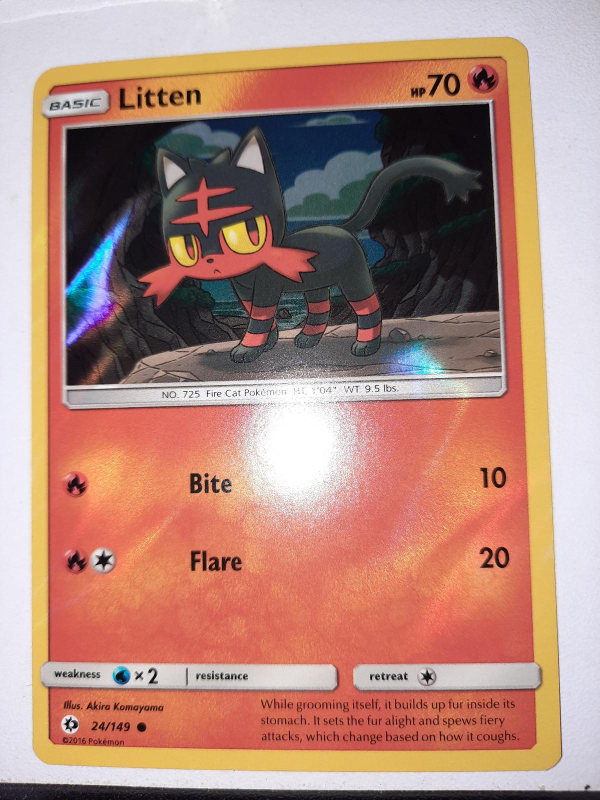 Sun & Moon Litten [Holo] Pokémon card