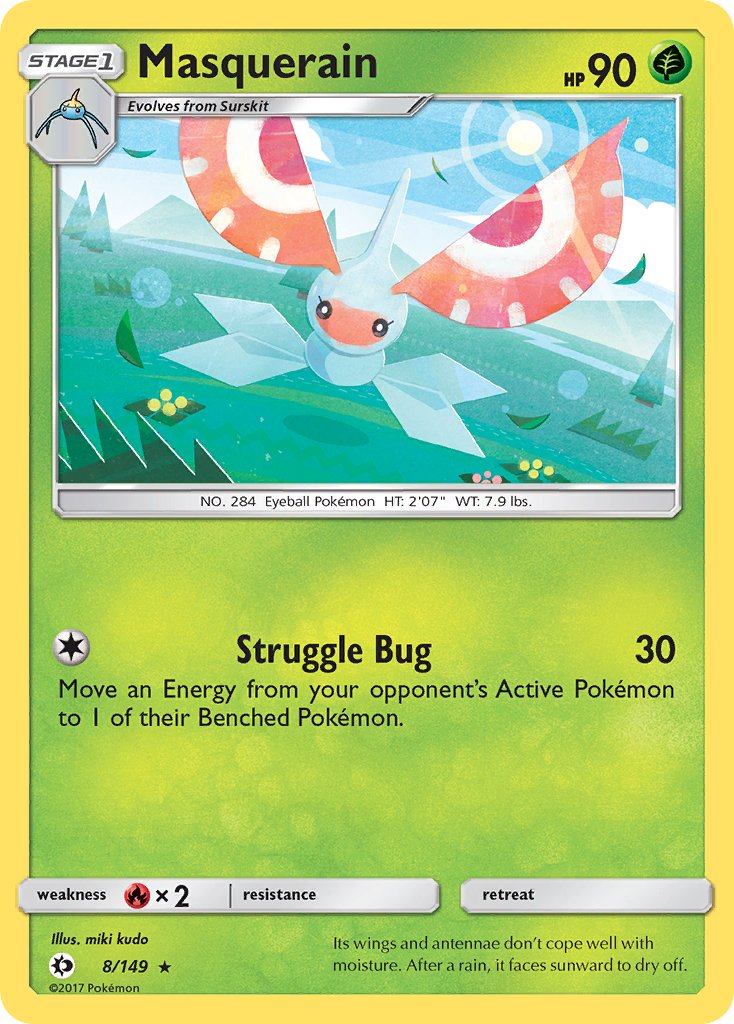 Sun & Moon Masquerain Pokémon card