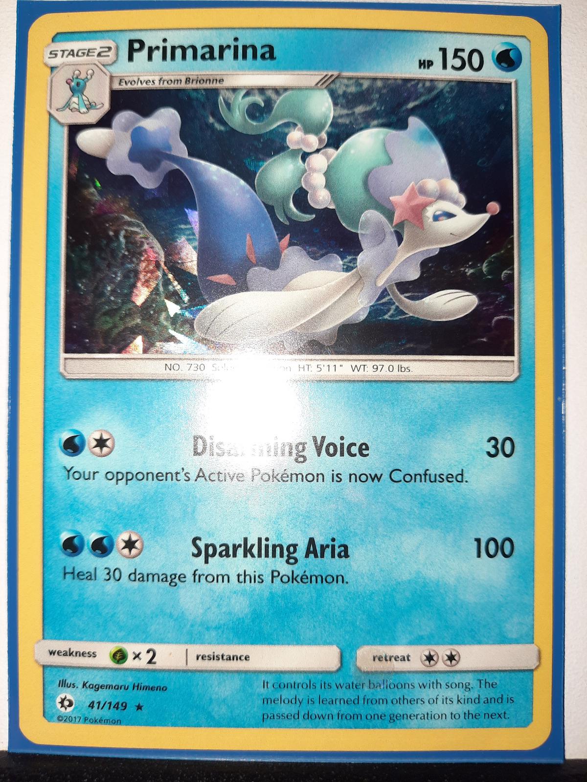 Sun & Moon Primarina [Cracked-Ice-Holo] Pokémon card