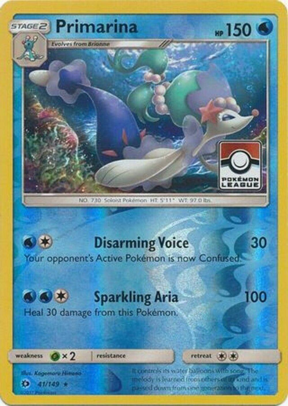 Sun & Moon Primarina [League] Pokémon card