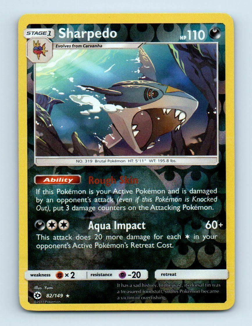 Sun & Moon Sharpedo [Reverse Holo] Pokémon card