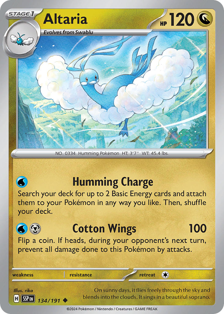 Surging Sparks Altaria Pokémon card