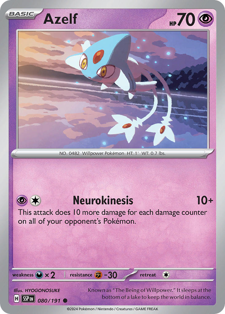 Surging Sparks Azelf Pokémon card