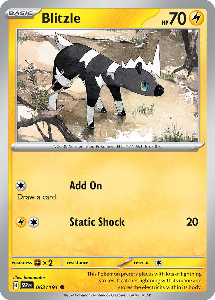 Surging Sparks Blitzle Pokémon card