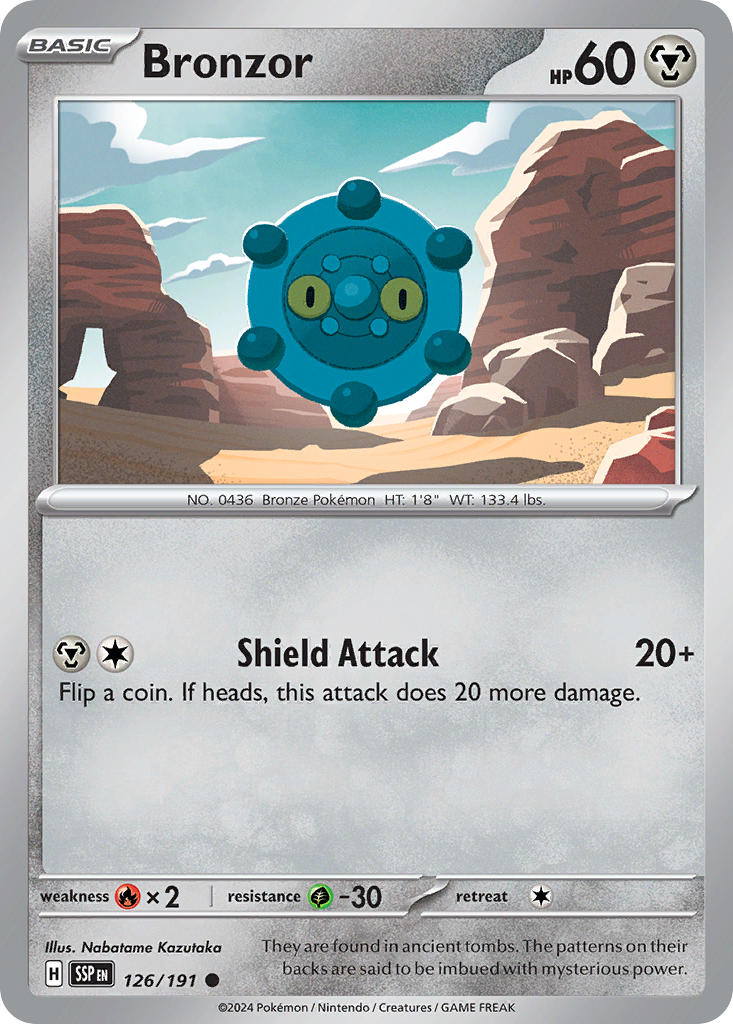 Surging Sparks Bronzor Pokémon card
