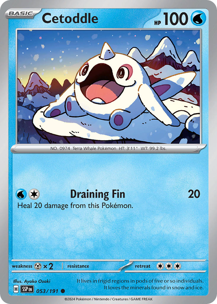 Surging Sparks Cetoddle Pokémon card