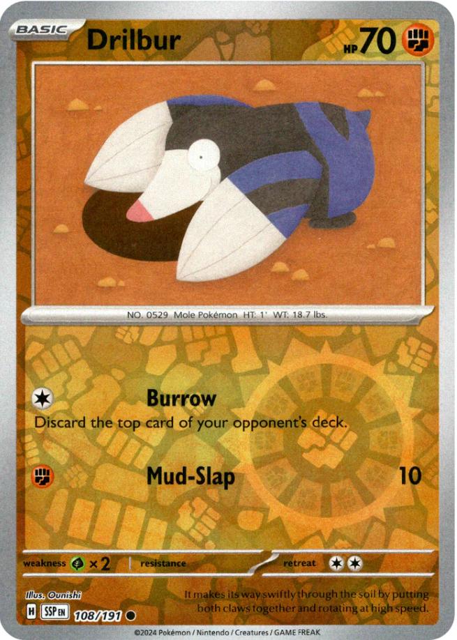 Surging Sparks Drilbur [Reverse Holo] Pokémon card