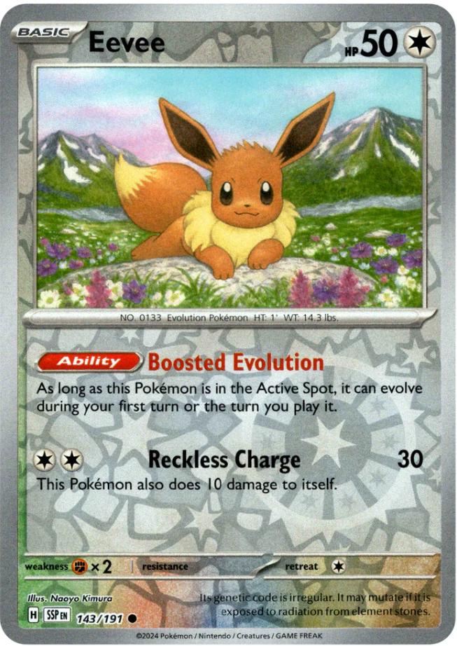 Surging Sparks Eevee [Reverse Holo] Pokémon card