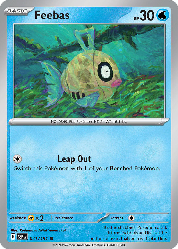 Surging Sparks Feebas Pokémon card