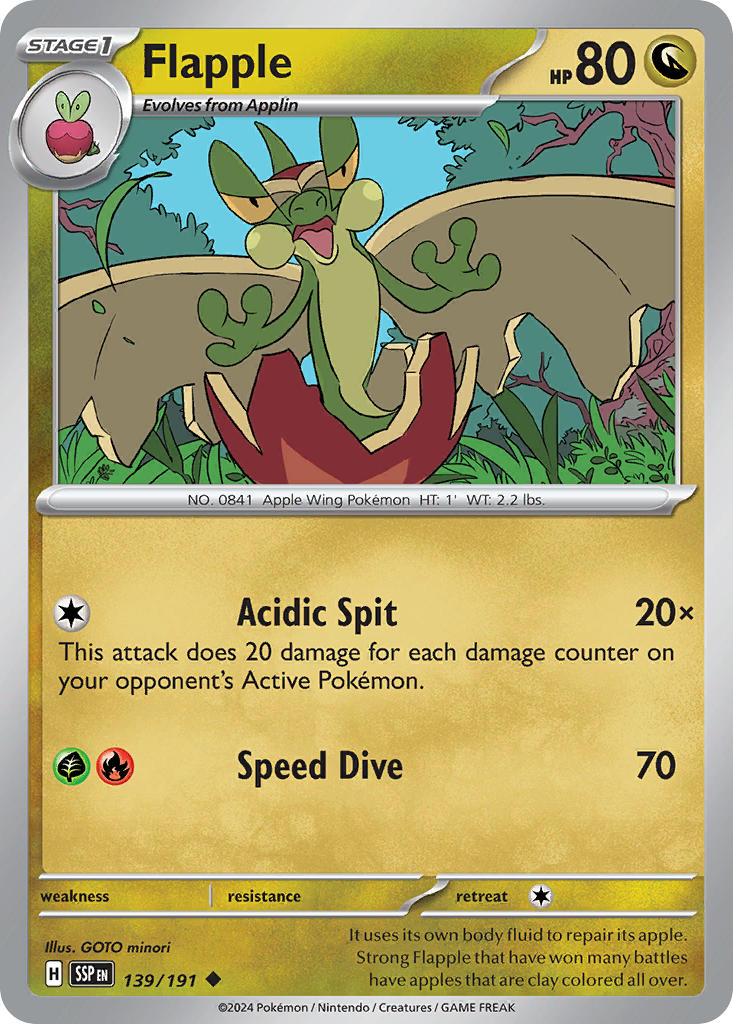 Surging Sparks Flapple Pokémon card