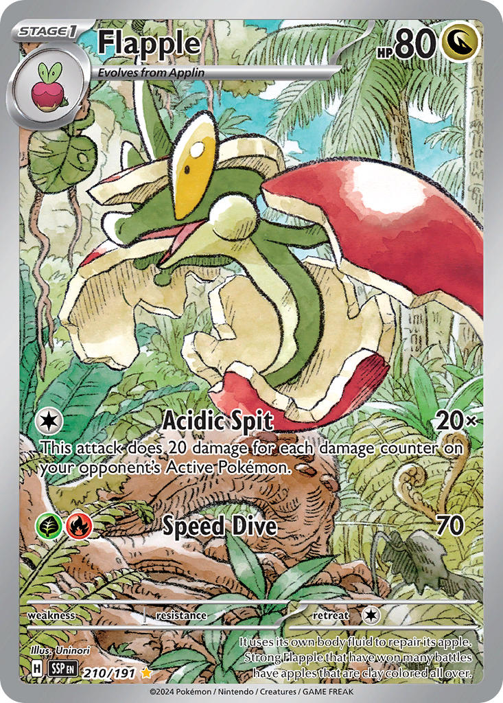 Surging Sparks Flapple Pokémon card