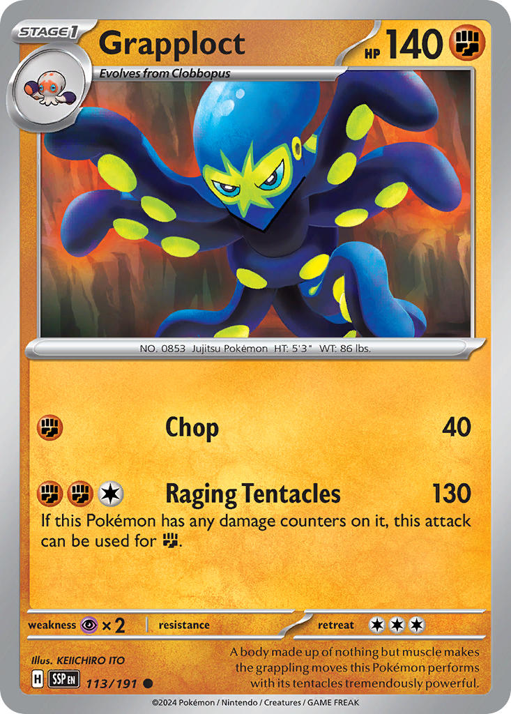 Surging Sparks Grapploct Pokémon card