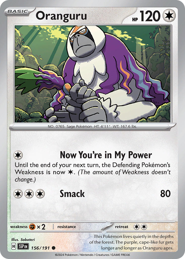 Surging Sparks Oranguru Pokémon card