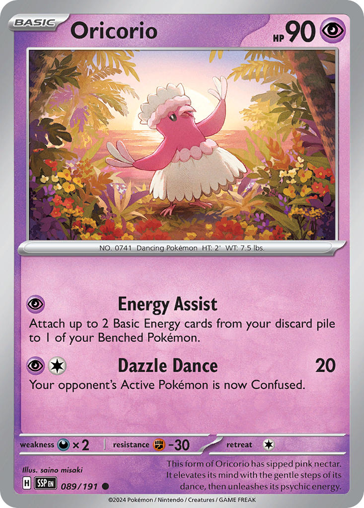 Surging Sparks Oricorio Pokémon card