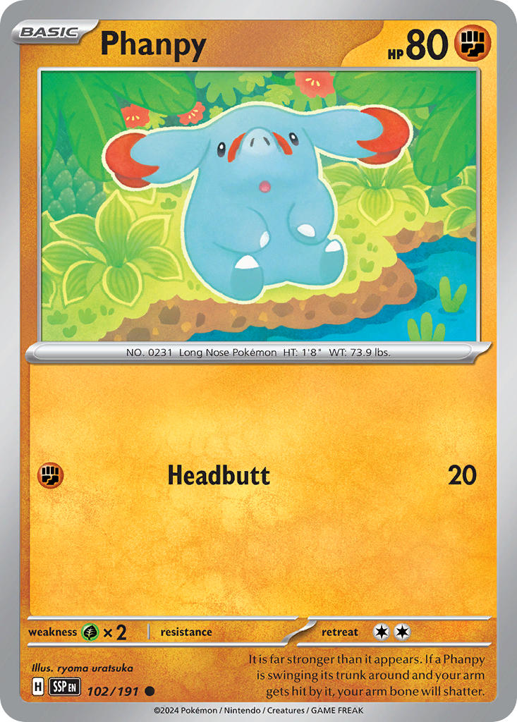 Surging Sparks Phanpy Pokémon card