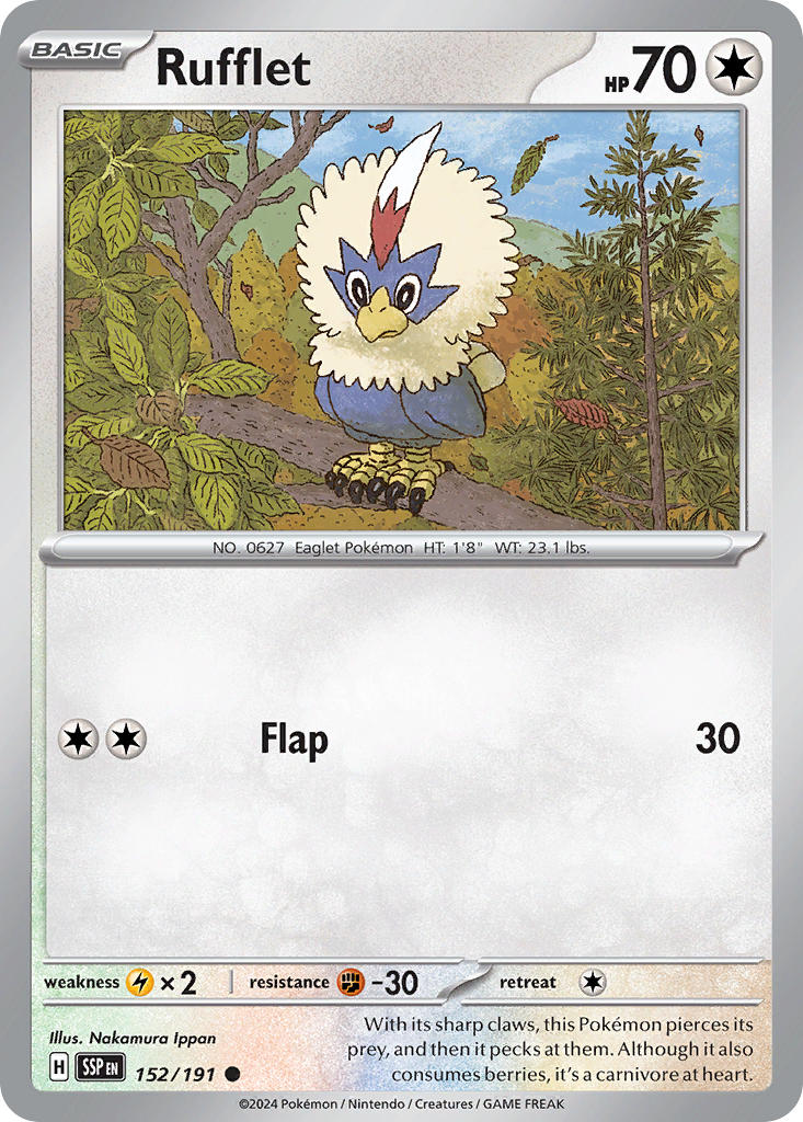 Surging Sparks Rufflet Pokémon card