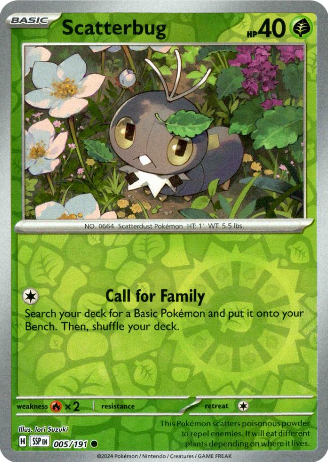 Surging Sparks Scatterbug [Reverse Holo] Pokémon card