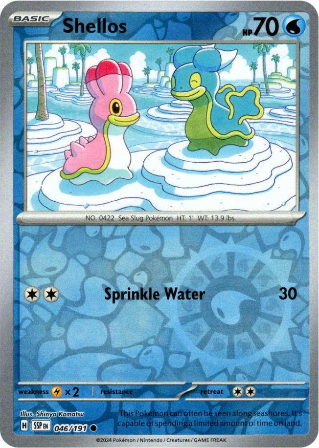 Surging Sparks Shellos [Reverse Holo] Pokémon card