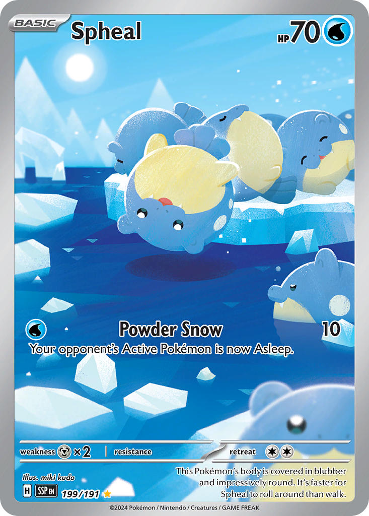 Surging Sparks Spheal Pokémon card