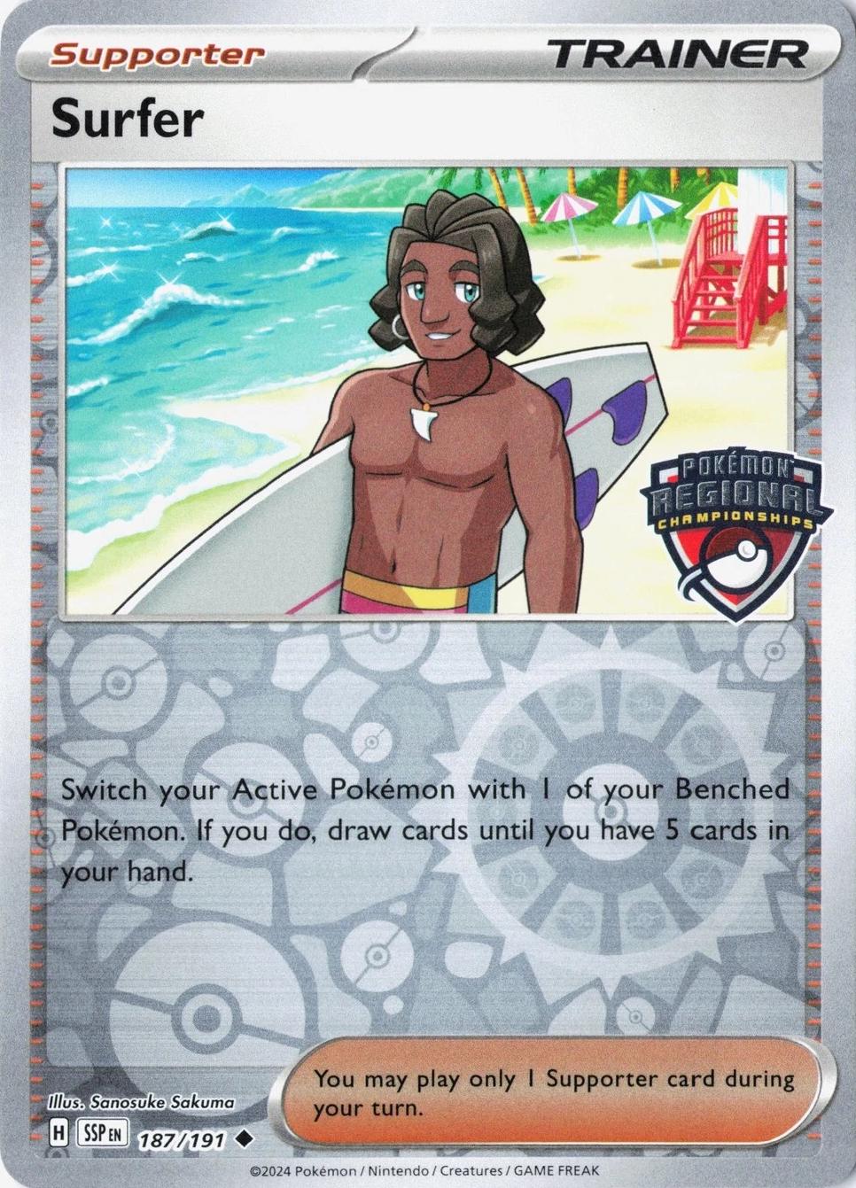 Surging Sparks Surfer [Regional] Pokémon card