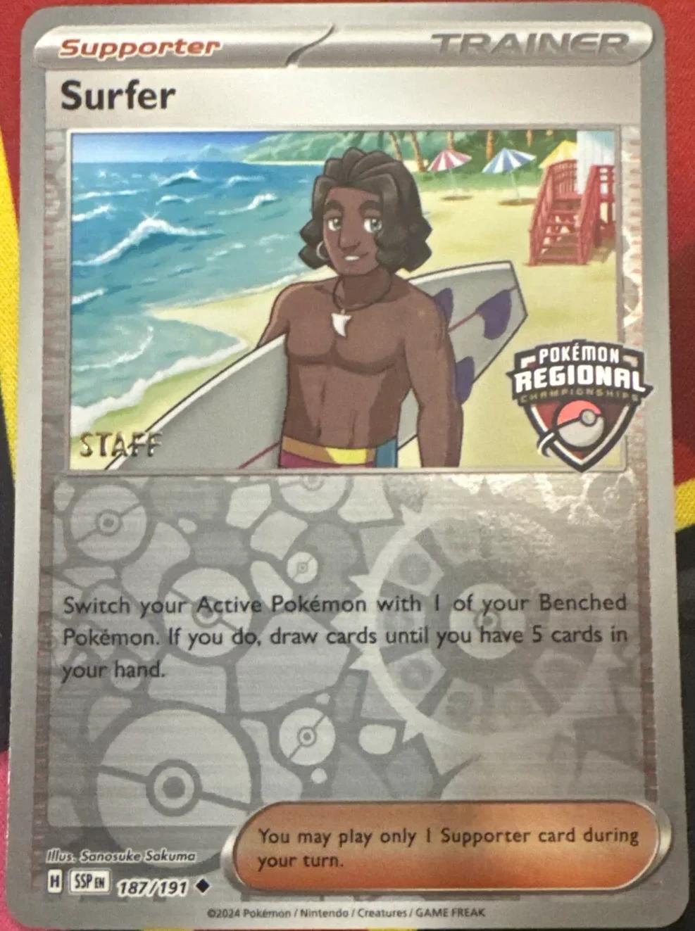 Surging Sparks Surfer [Regional-Championships-Staff] Pokémon card