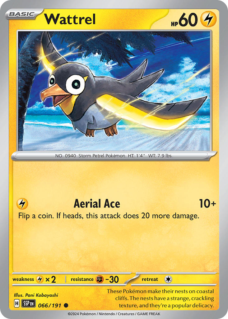 Surging Sparks Wattrel Pokémon card