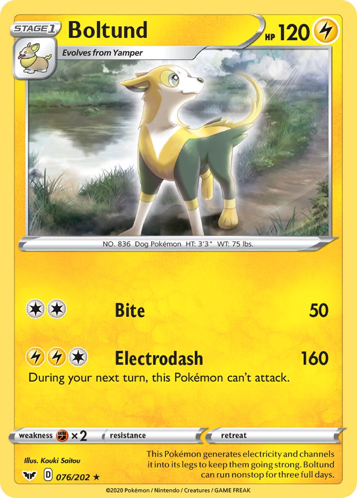 Sword & Shield Boltund Pokémon card