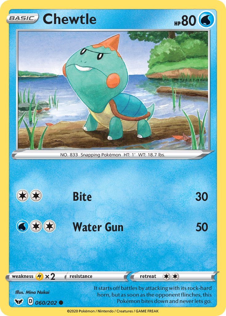 Sword & Shield Chewtle Pokémon card