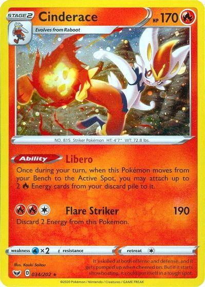 Sword & Shield Cinderace [Cosmos-Holo] Pokémon card