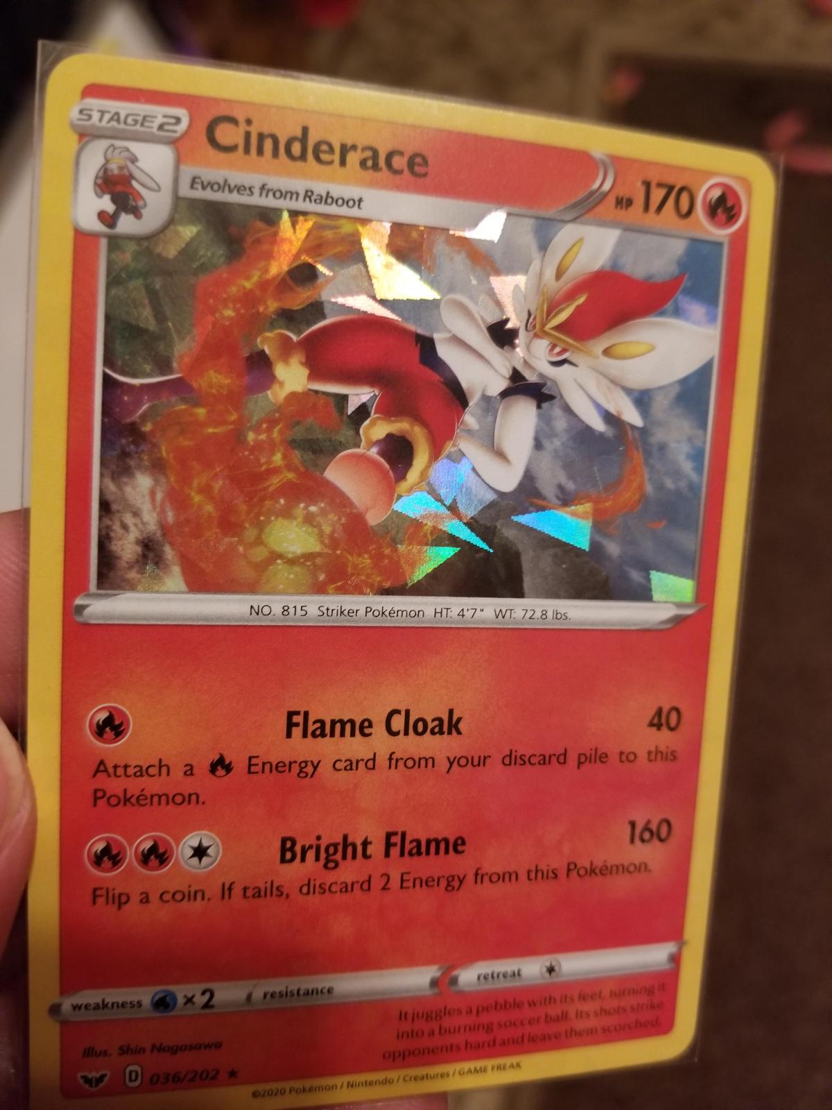 Sword & Shield Cinderace [Cracked-Ice-Holo] Pokémon card