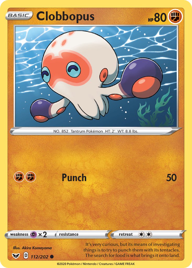 Sword & Shield Clobbopus Pokémon card