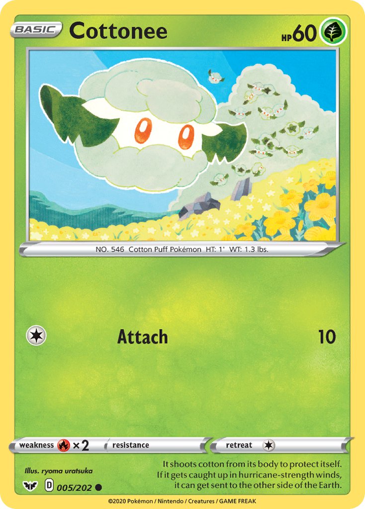 Sword & Shield Cottonee Pokémon card