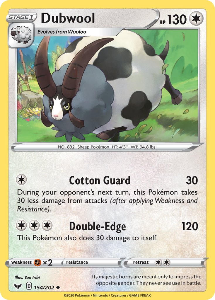 Sword & Shield Dubwool Pokémon card