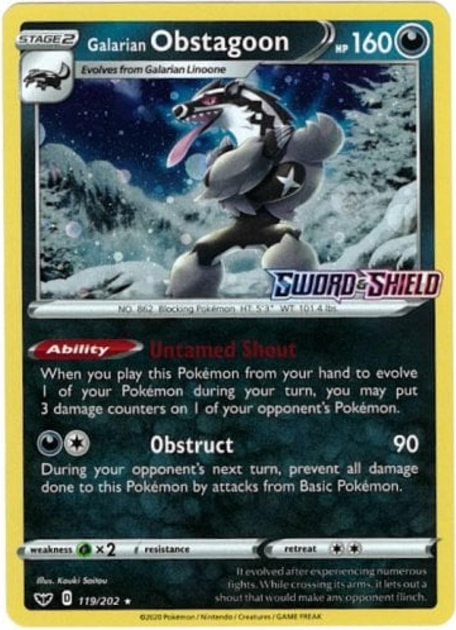 Sword & Shield Galarian Obstagoon [Prerelease] Pokémon card