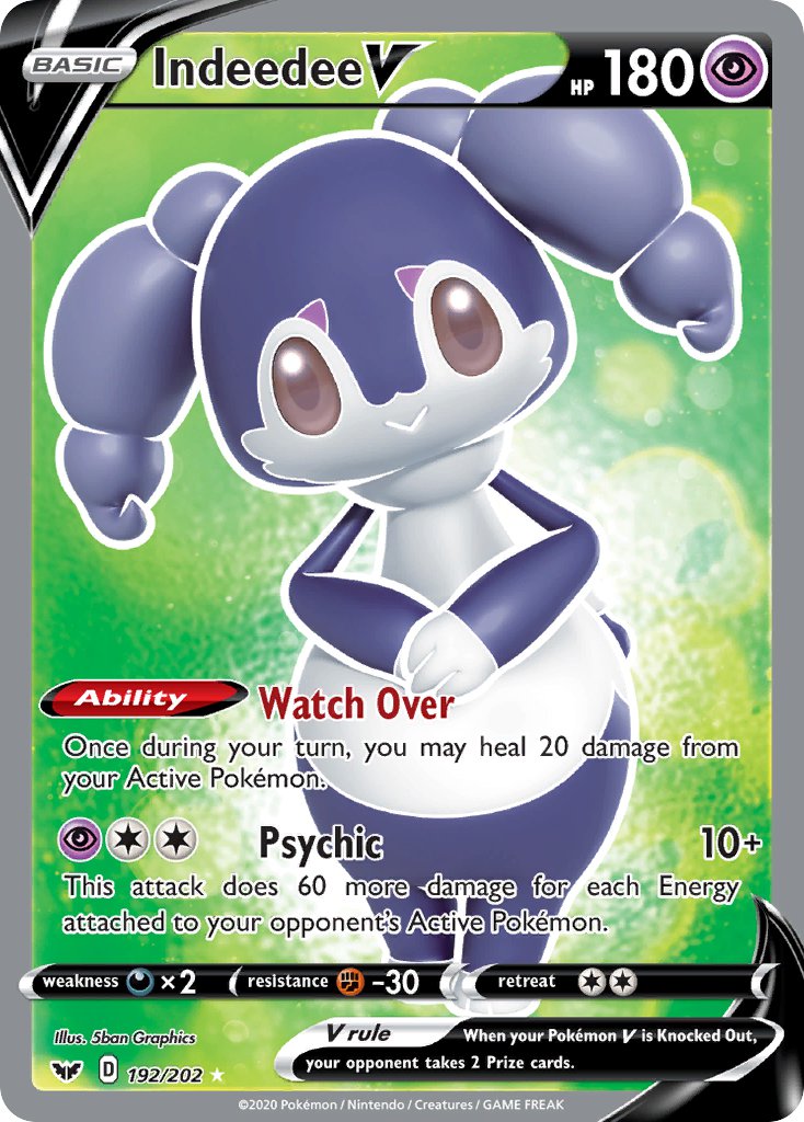 Sword & Shield Indeedee V Pokémon card