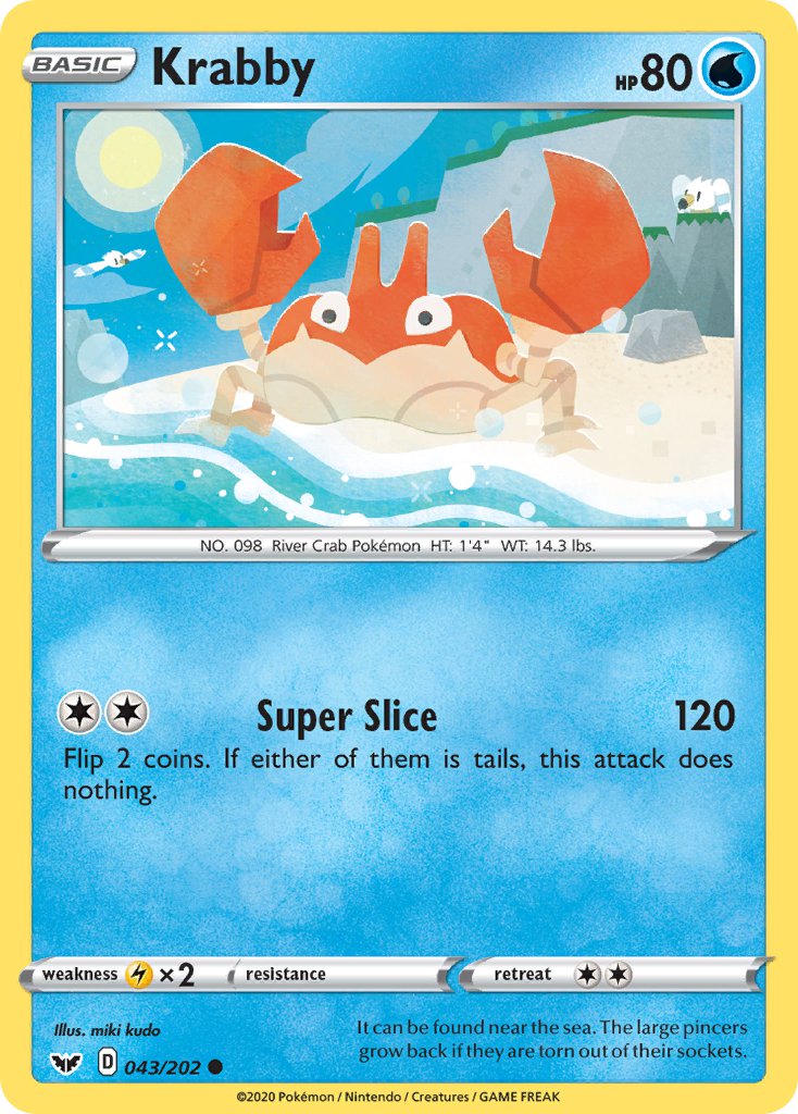 Sword & Shield Krabby Pokémon card