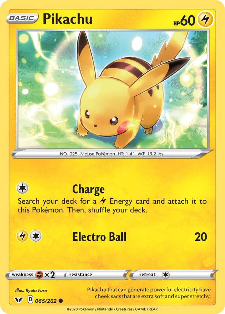 Sword & Shield Pikachu Pokémon card