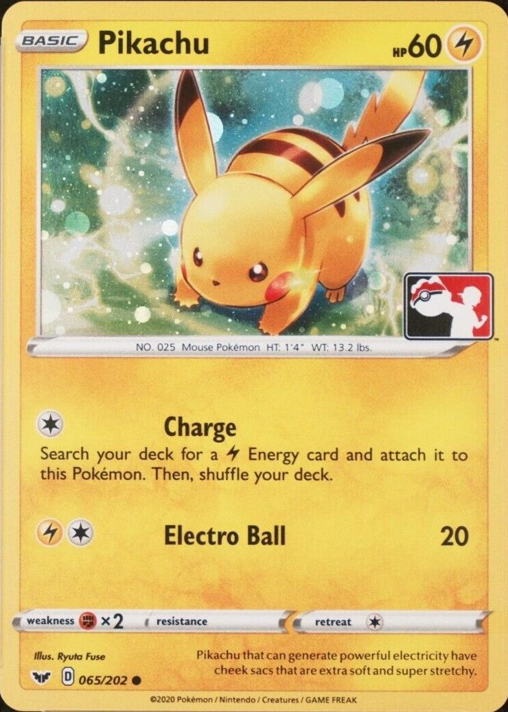 Sword & Shield Pikachu [League-Stamp] Pokémon card
