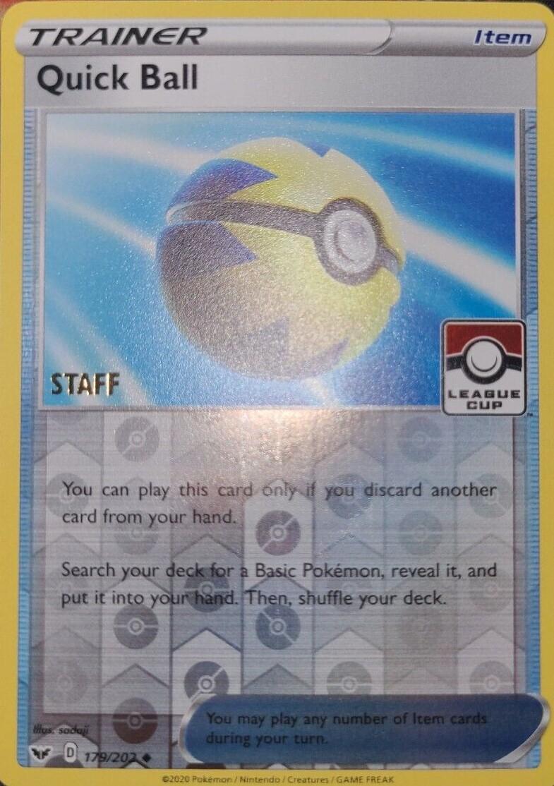 Sword & Shield Quick Ball [League-Cup-Staff] Pokémon card