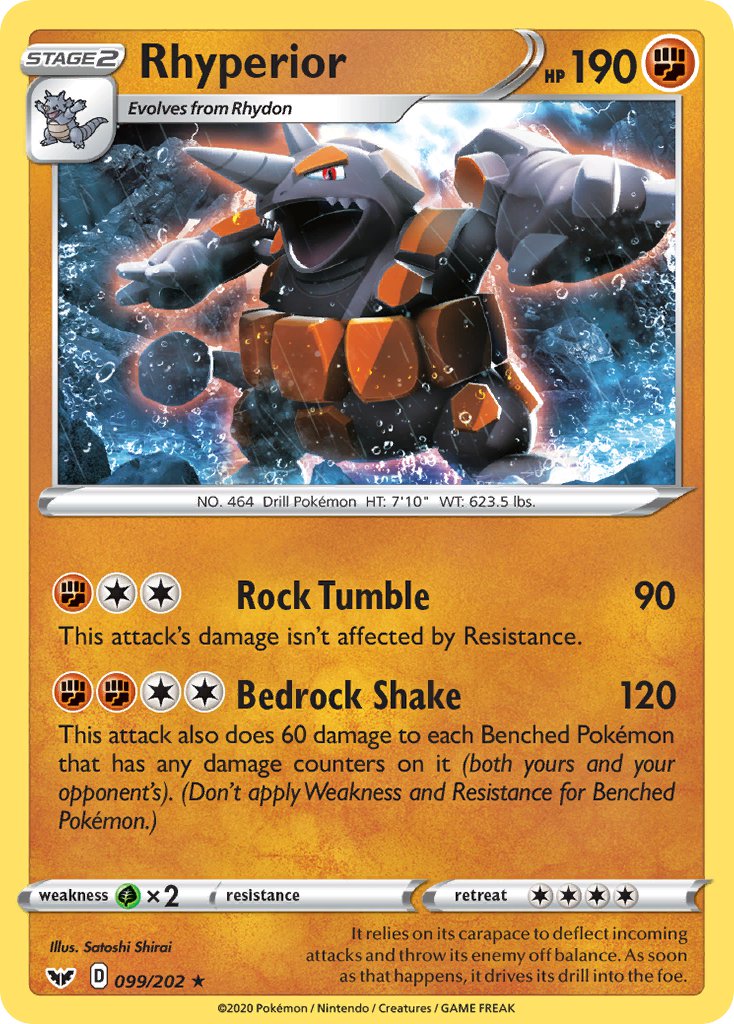 Sword & Shield Rhyperior Pokémon card