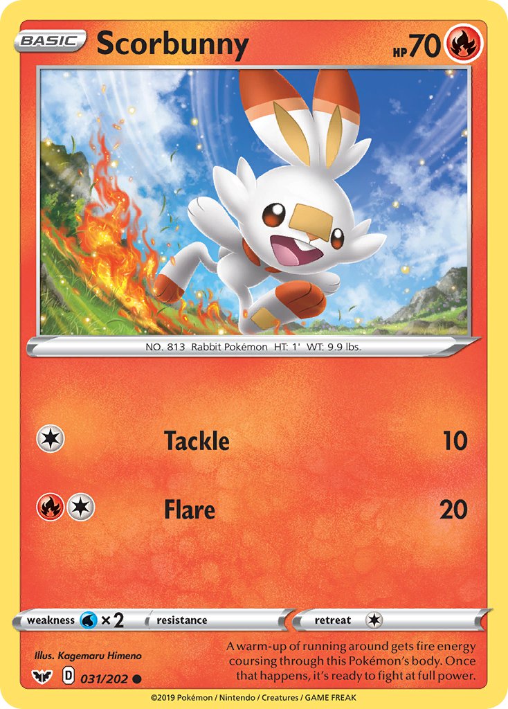 Sword & Shield Scorbunny Pokémon card