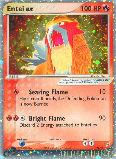 Team Magma & Team Aqua Entei EX Pokémon card